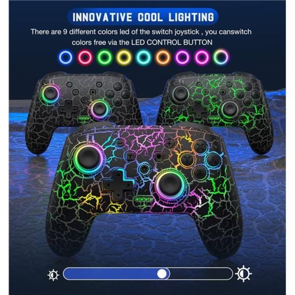 Switch Controller, Wireless Switch Pro Controller w/ Programmable Function Black - Picture 3 of 6